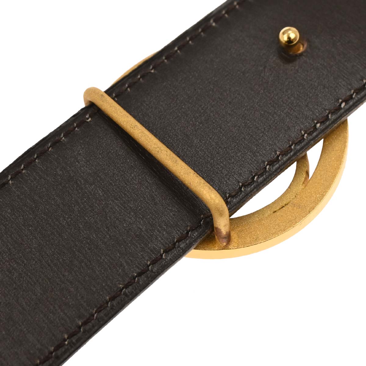 Hermes Black Box Calf Cheval Horse Buckle Belt #70 Small Good