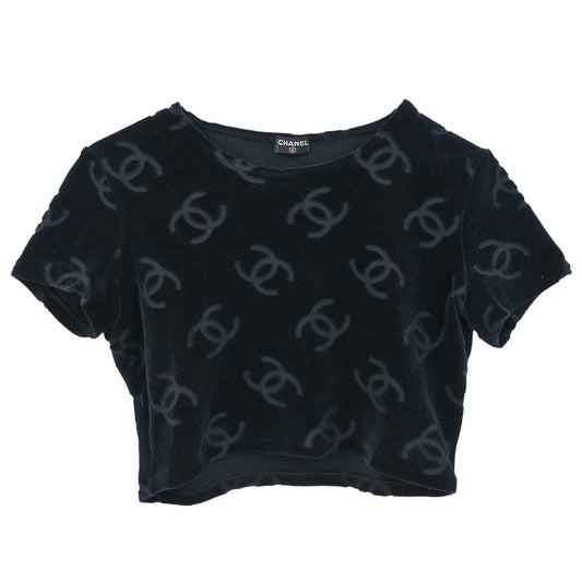Chanel Short Sleeve Top Cropped Black #40