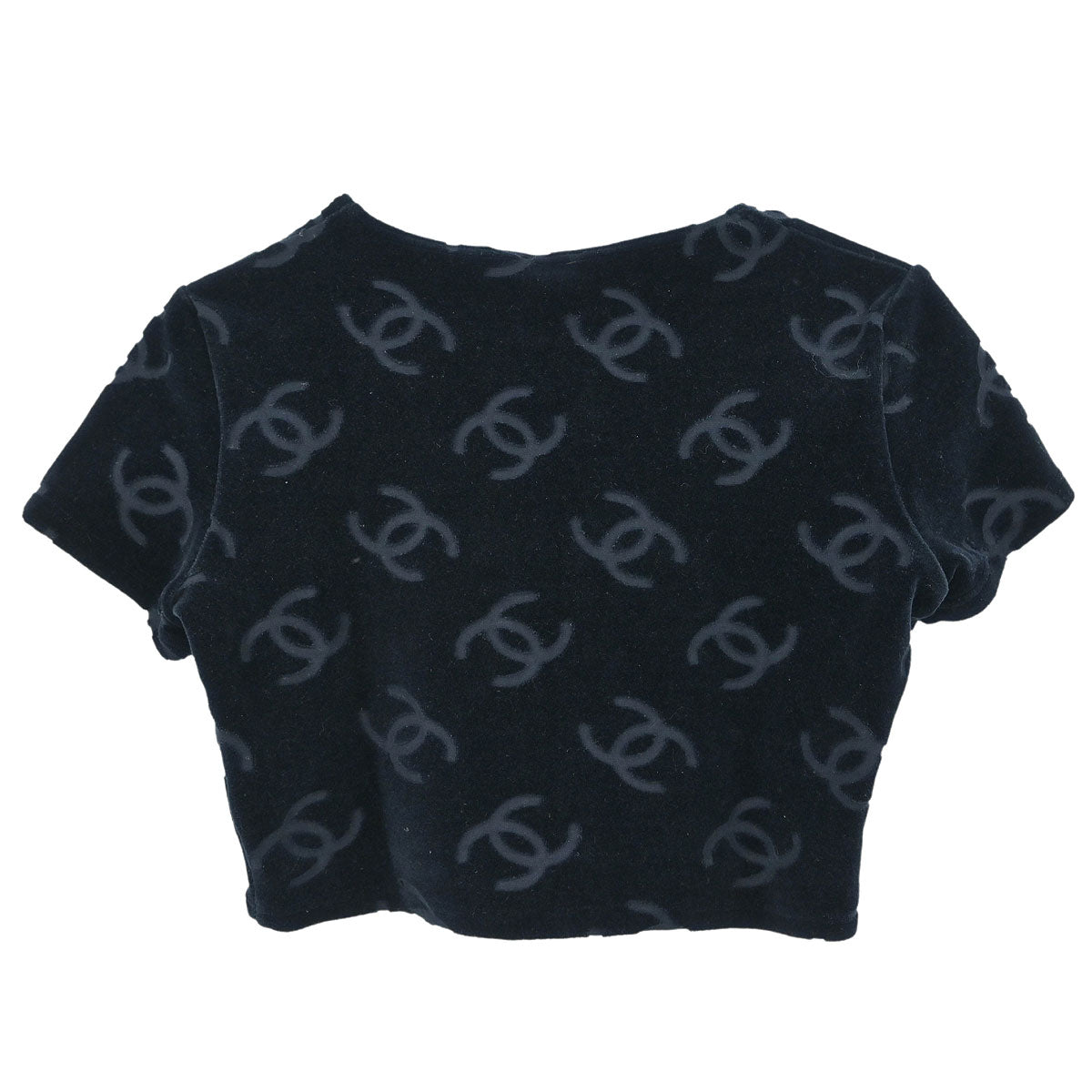 Chanel Short Sleeve Top Cropped Black #40