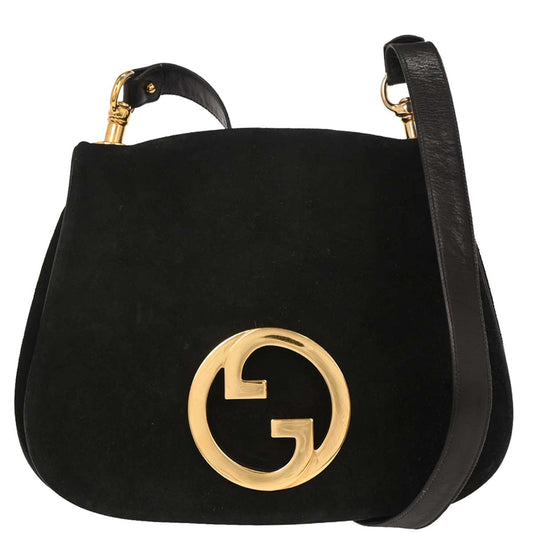 Gucci Black Suede Blondie Shoulder Bag