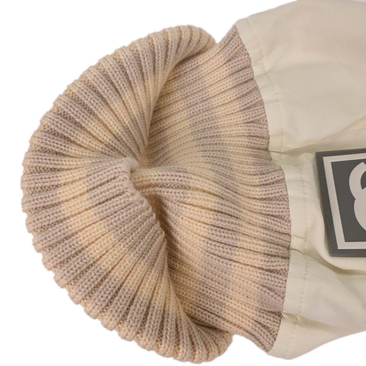Chanel White Sport Line Knit Cap #M Small Good