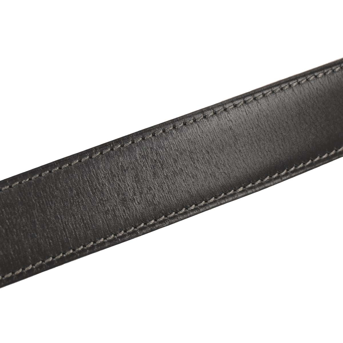 Hermes Black Ardoise Box Calf Togo Belt #80 Small Good