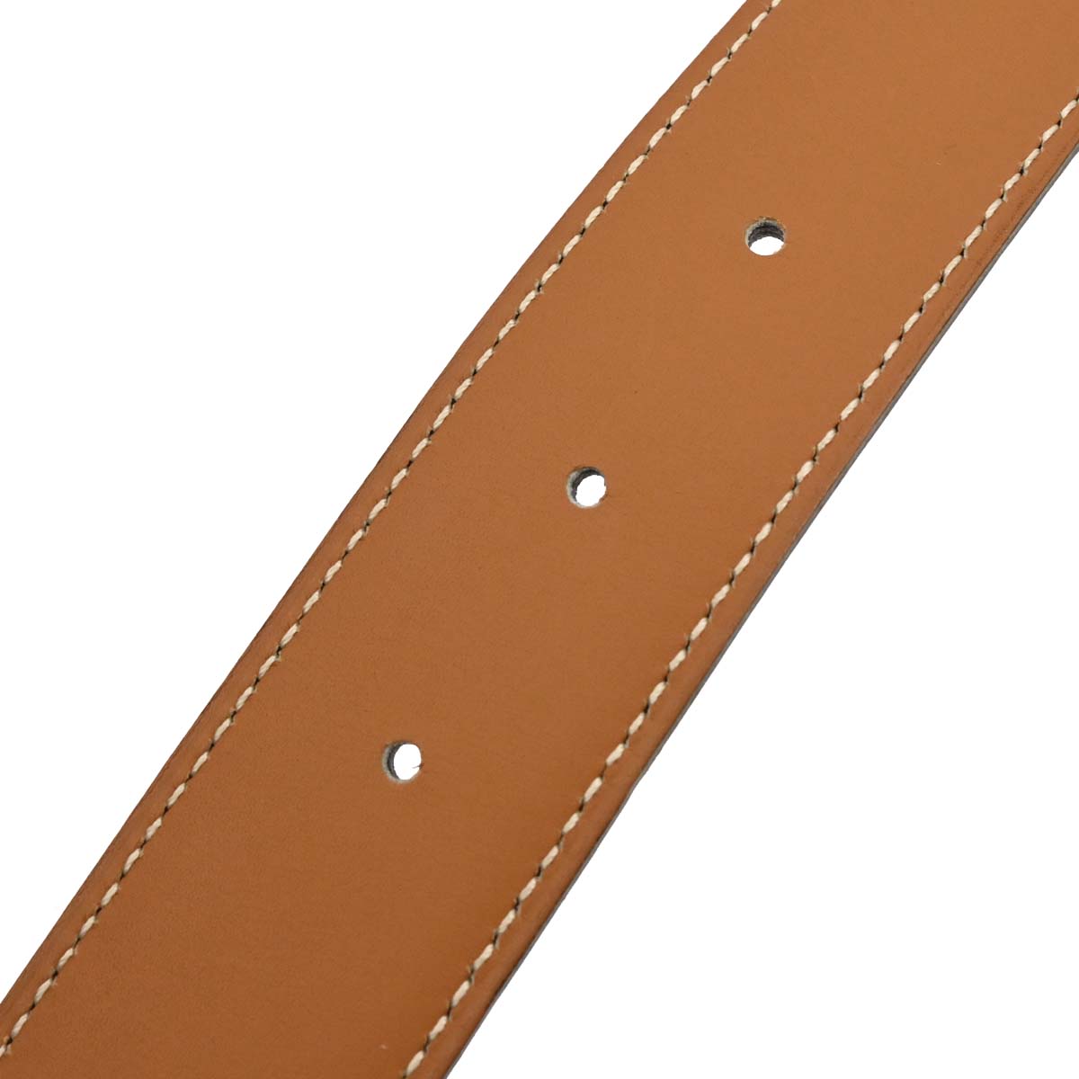Hermes Black Gold Box Calf Constance Reversible Belt #65 Small Good