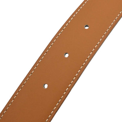 Hermes Black Gold Box Calf Constance Reversible Belt #65 Small Good
