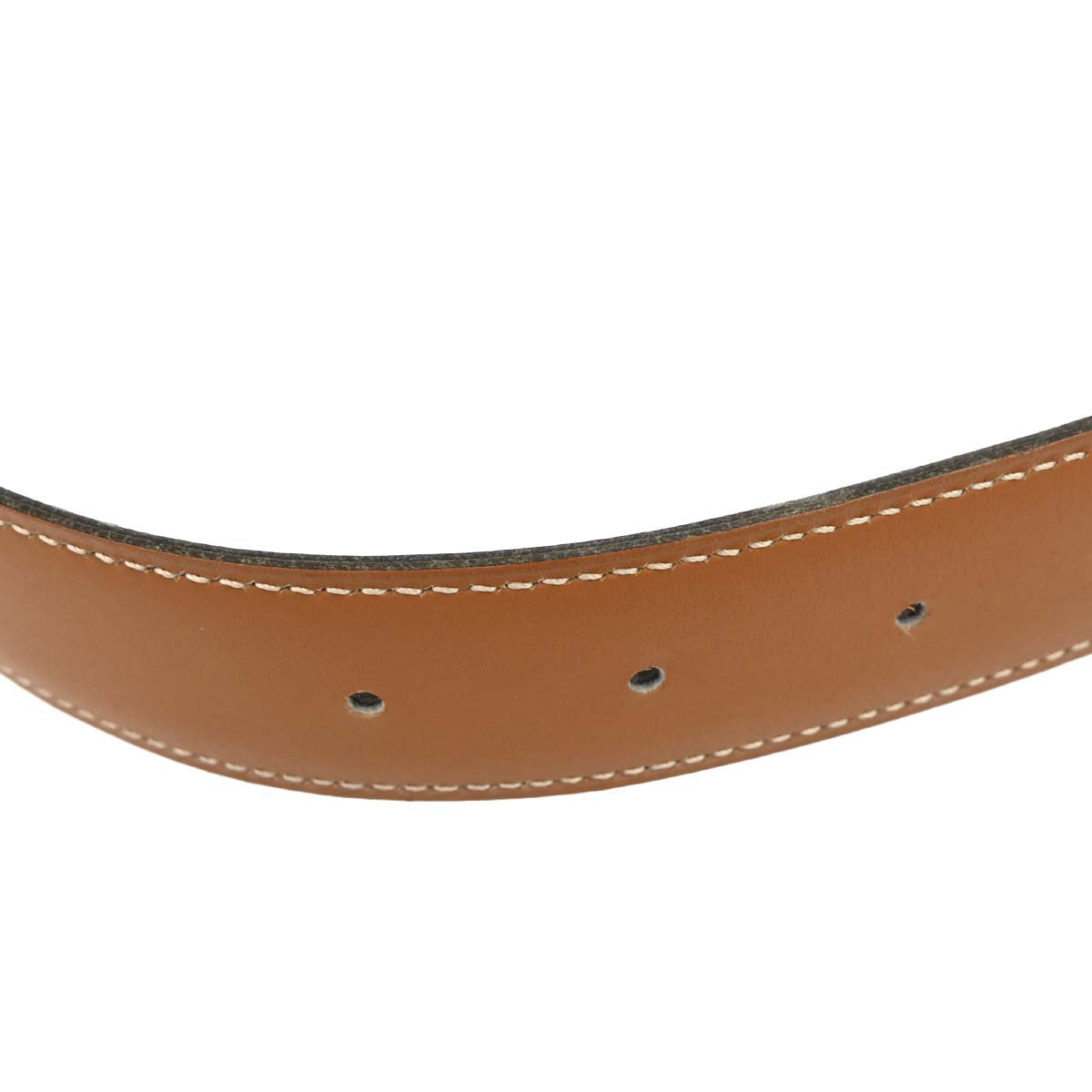 Hermes Black Gold Box Calf Constance Reversible Belt #65 Small Good