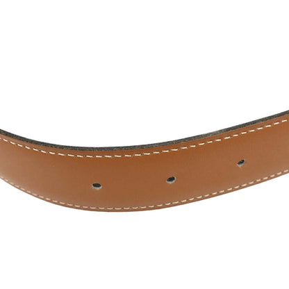 Hermes Black Gold Box Calf Constance Reversible Belt #65 Small Good