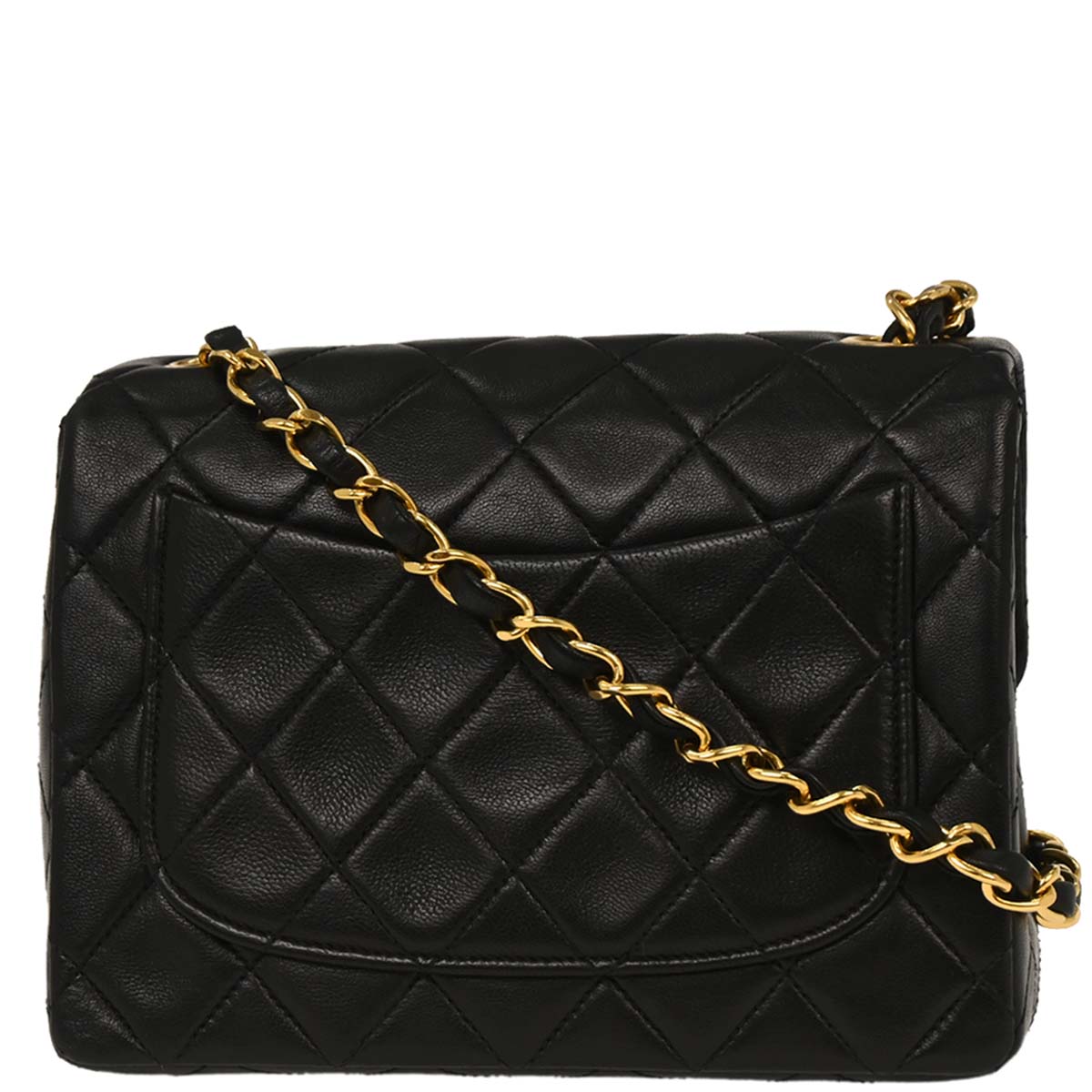 Chanel Black Lambskin Mini Classic Square Flap Shoulder Bag