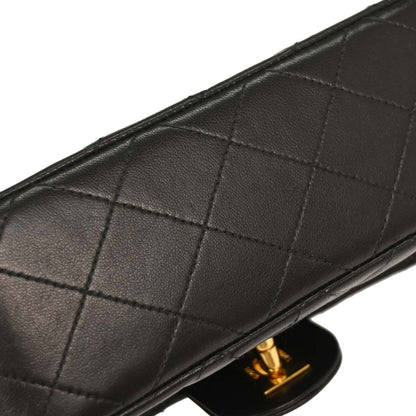 Chanel Black Lambskin Mini Classic Square Flap Shoulder Bag