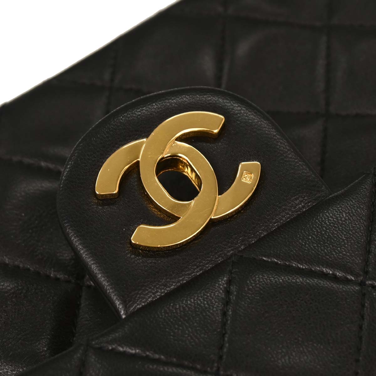 Chanel Black Lambskin Mini Classic Square Flap Shoulder Bag