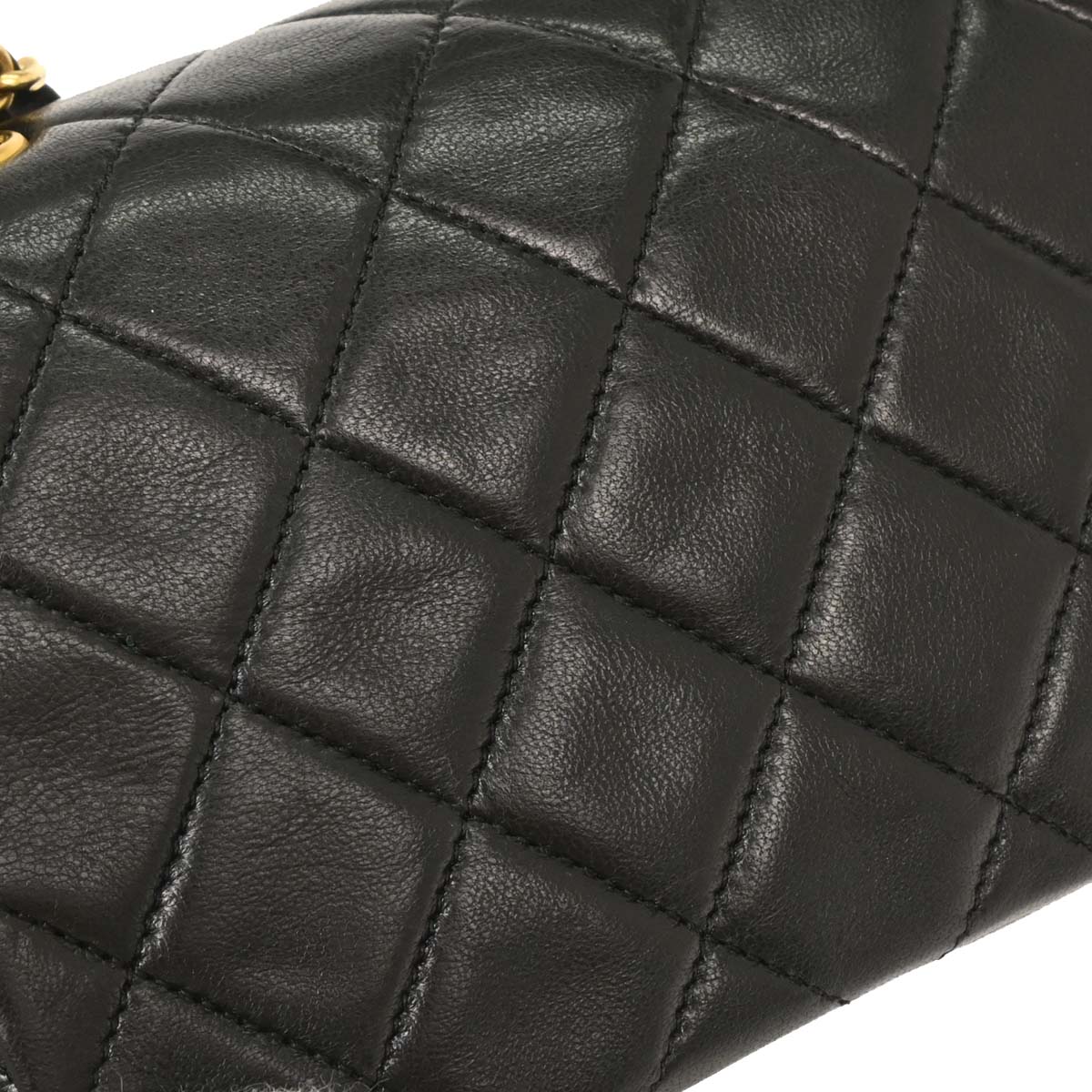 Chanel Black Lambskin Turnlock Mini Full Flap Shoulder Bag