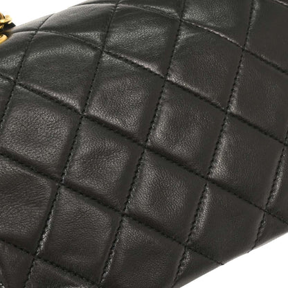 Chanel Black Lambskin Turnlock Mini Full Flap Shoulder Bag