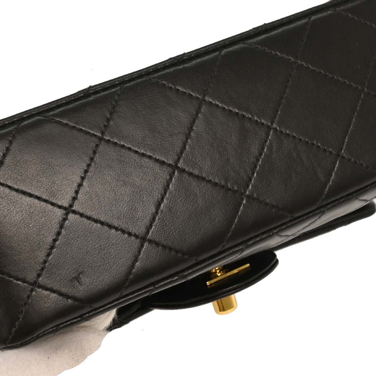 Chanel Black Lambskin Mini Classic Square Flap Shoulder Bag
