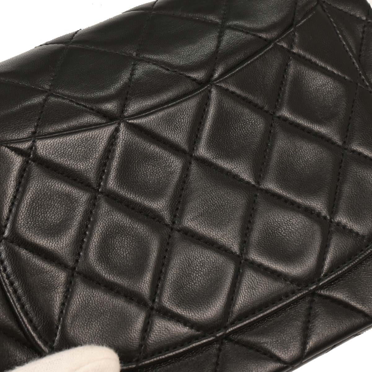 Chanel Black Lambskin Mini Classic Square Flap Shoulder Bag