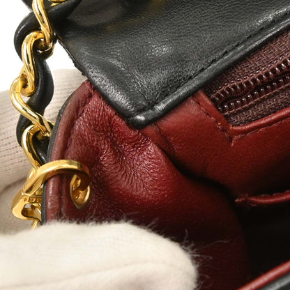Chanel Black Lambskin Classic Square Flap Shoulder Bag