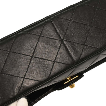Chanel Black Lambskin Classic Square Flap Shoulder Bag
