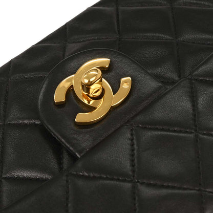 Chanel Black Lambskin Mini Classic Square Flap Shoulder Bag