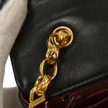Chanel Black Lambskin Chevron Shoulder Bag
