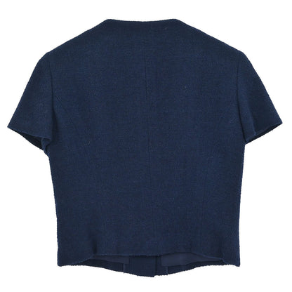 Chanel Single Breasted Jacket Navy #38
