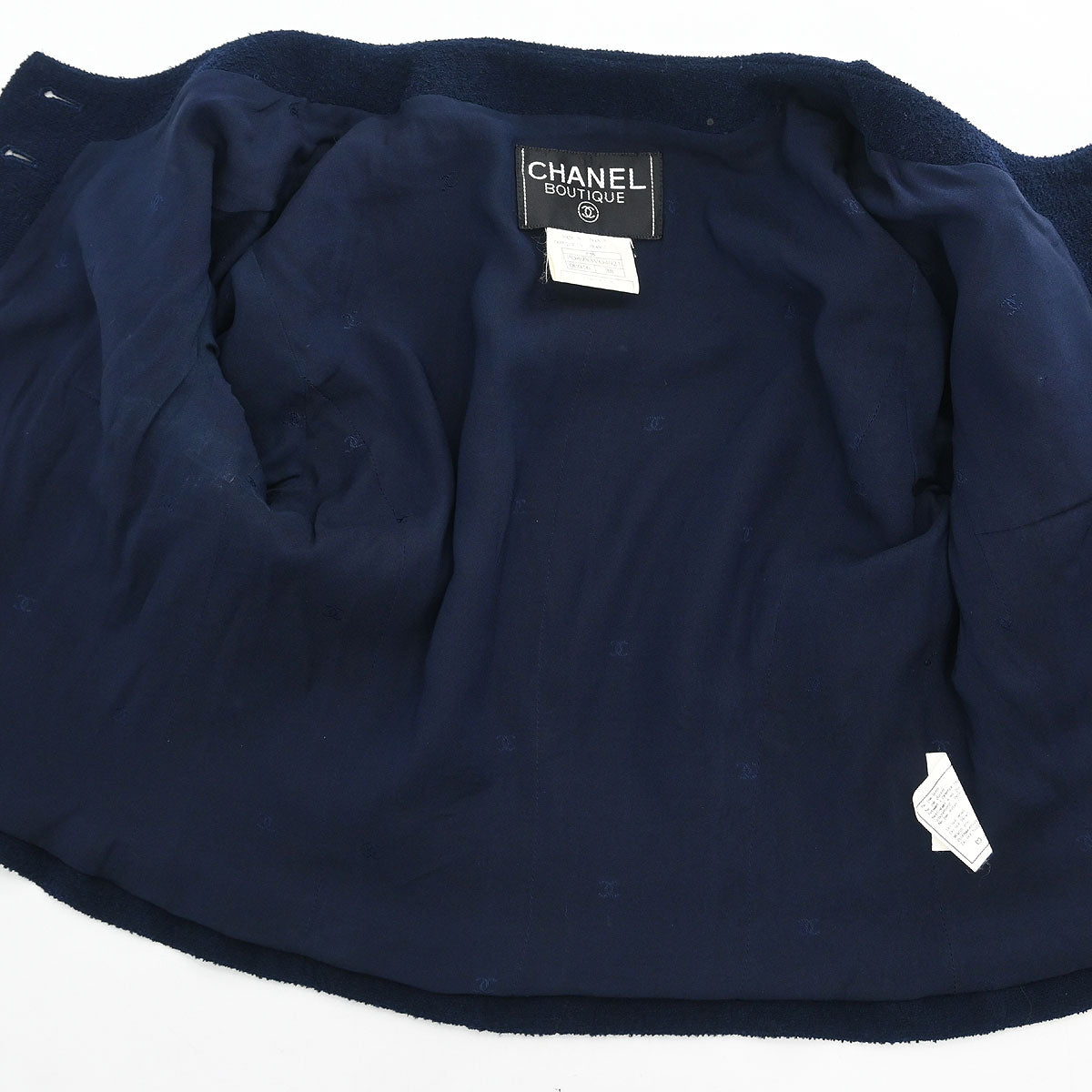 Chanel Single Breasted Jacket Navy #38