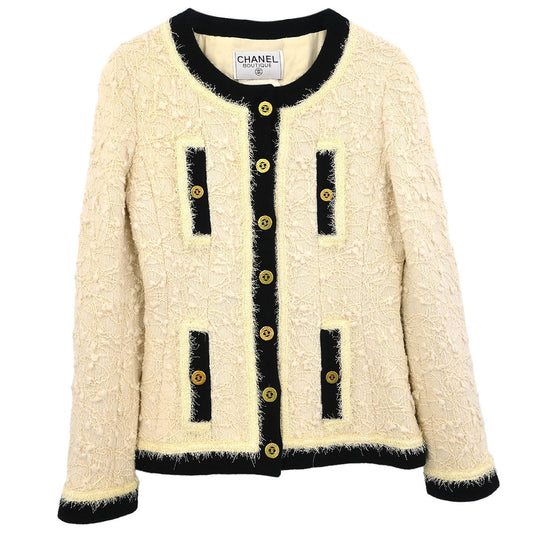 Chanel Single Breasted Jacket White #40