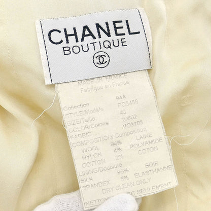 Chanel Single Breasted Jacket White #40