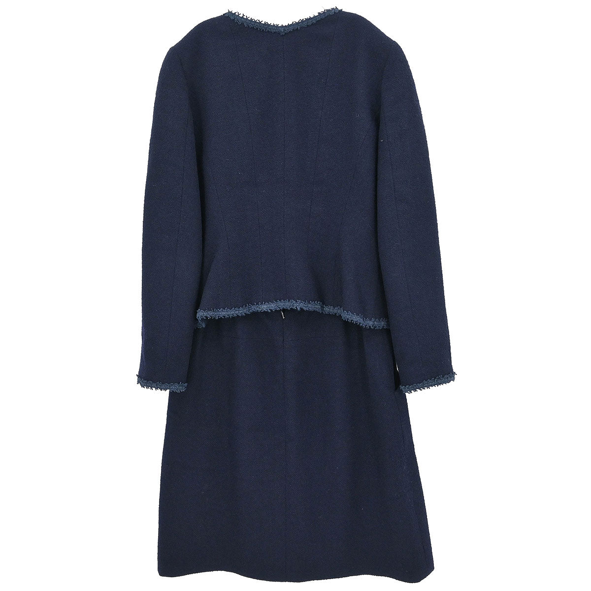 Chanel Setup Suit Jacket Skirt Navy #42
