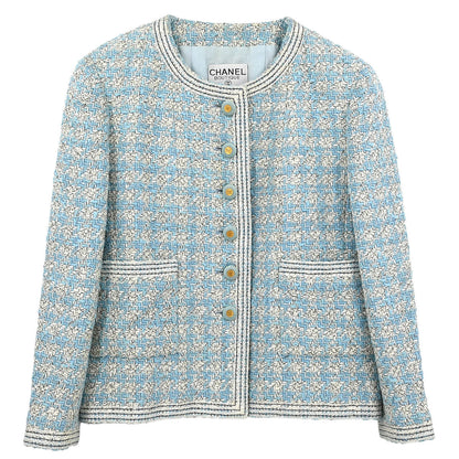 Chanel Single Breasted Jacket Light Blue #42