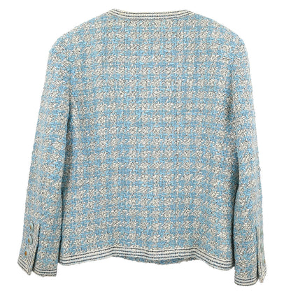 Chanel Single Breasted Jacket Light Blue #42