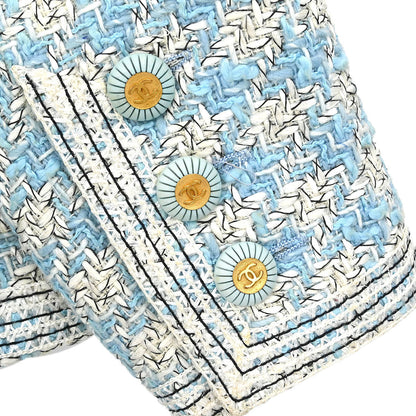Chanel Single Breasted Jacket Light Blue #42