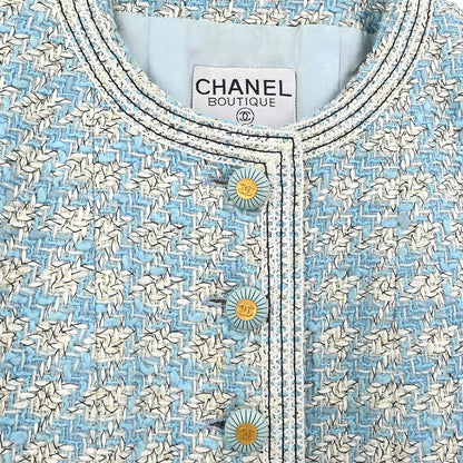 Chanel Single Breasted Jacket Light Blue #42