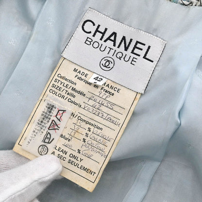 Chanel Single Breasted Jacket Light Blue #42