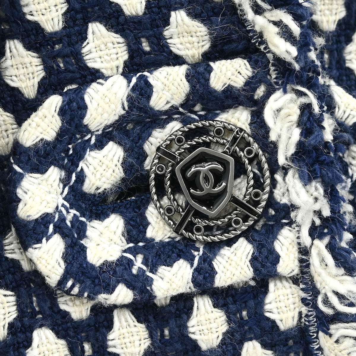Chanel Single Breasted Jacket Navy #38