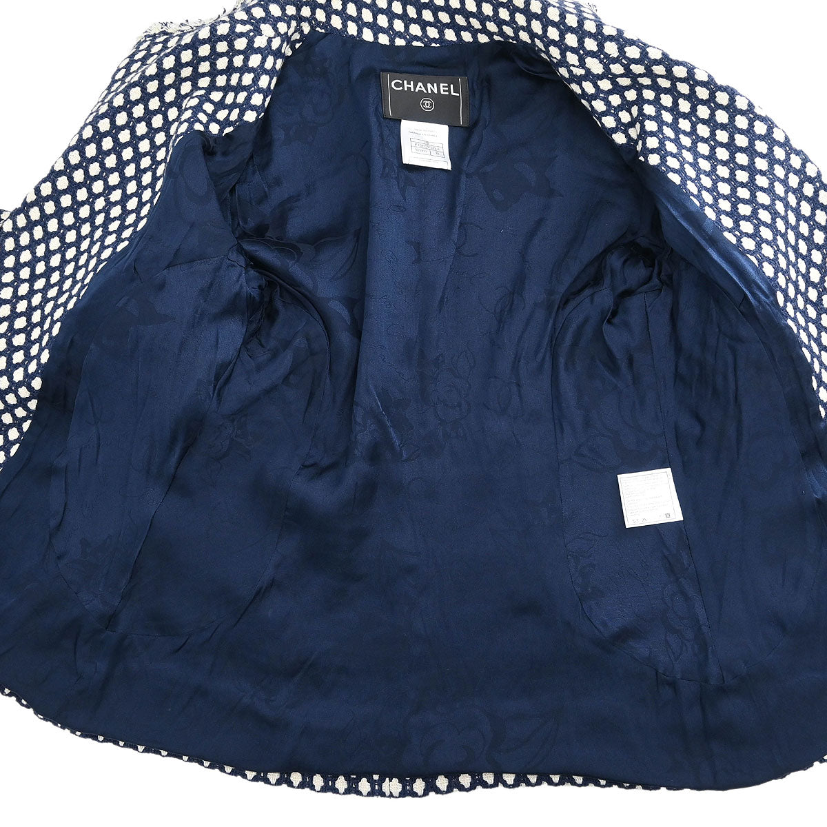 Chanel Single Breasted Jacket Navy #38
