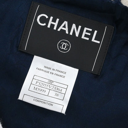 Chanel Single Breasted Jacket Navy #38