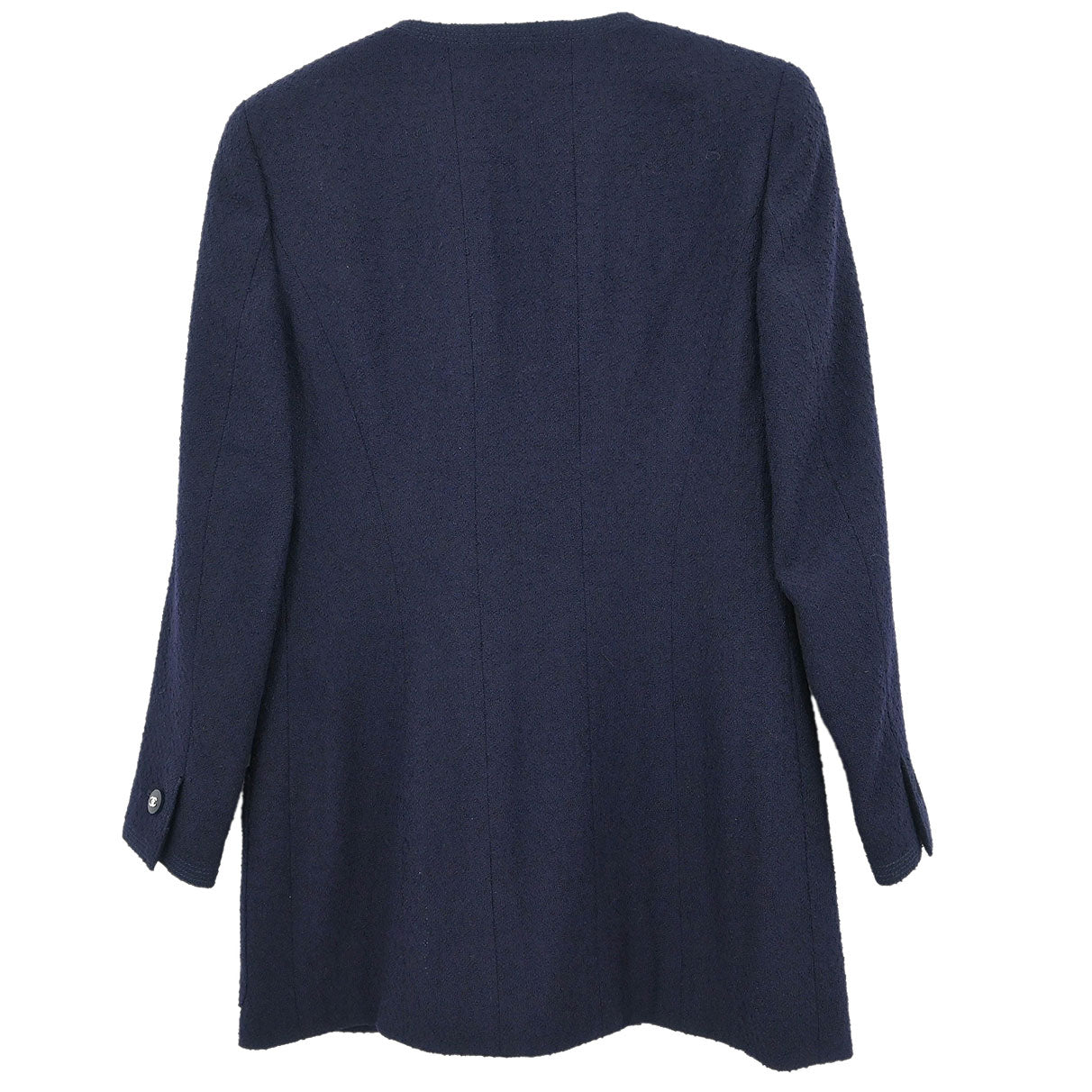 Chanel Collarless Jacket Navy #38