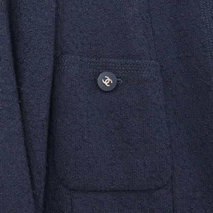 Chanel Collarless Jacket Navy #38