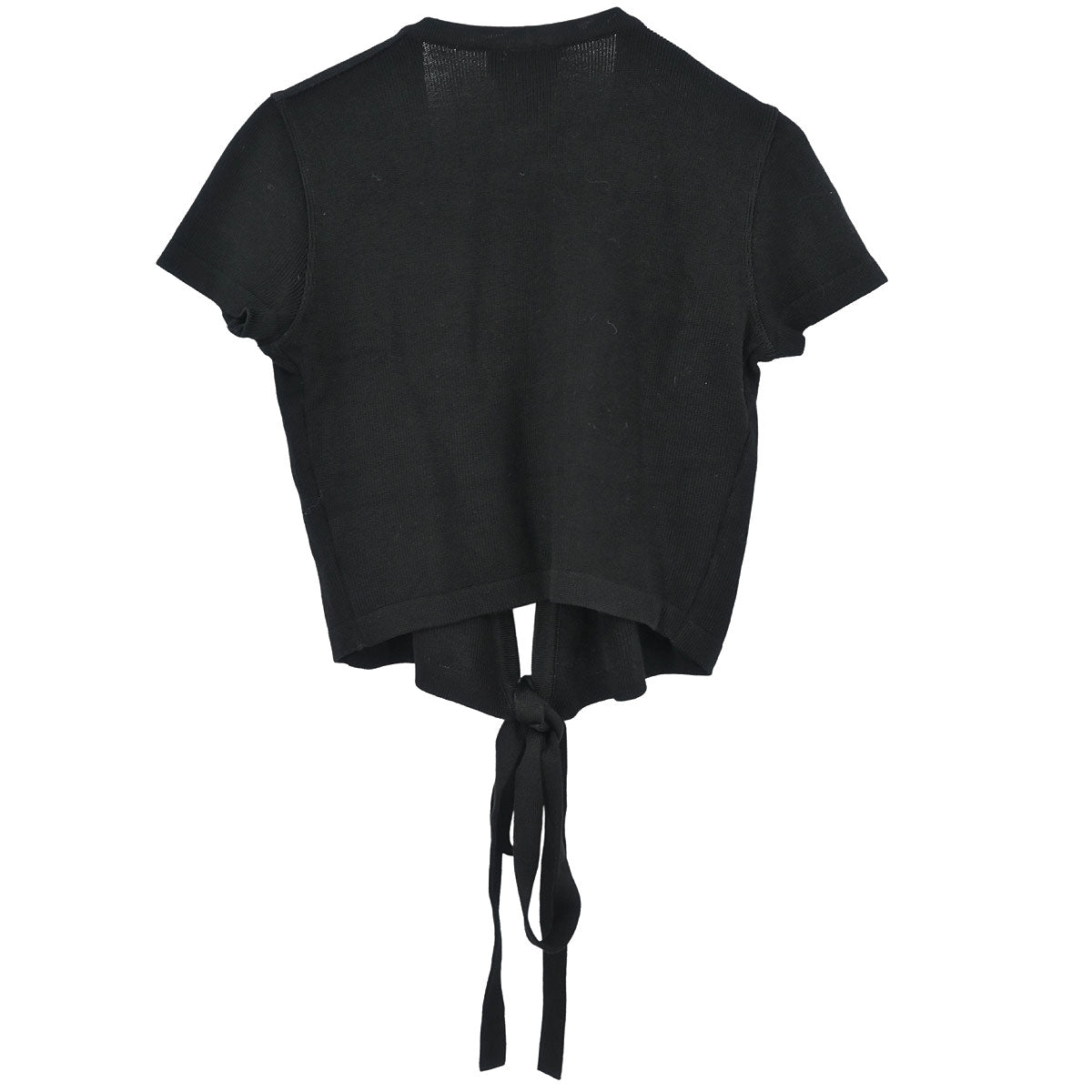 Chanel Short Sleeve Wrap Top Black #38