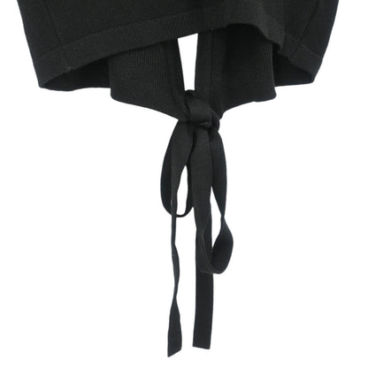 Chanel Short Sleeve Wrap Top Black #38