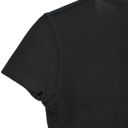 Chanel Short Sleeve Wrap Top Black #38