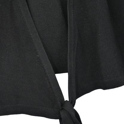 Chanel Short Sleeve Wrap Top Black #38