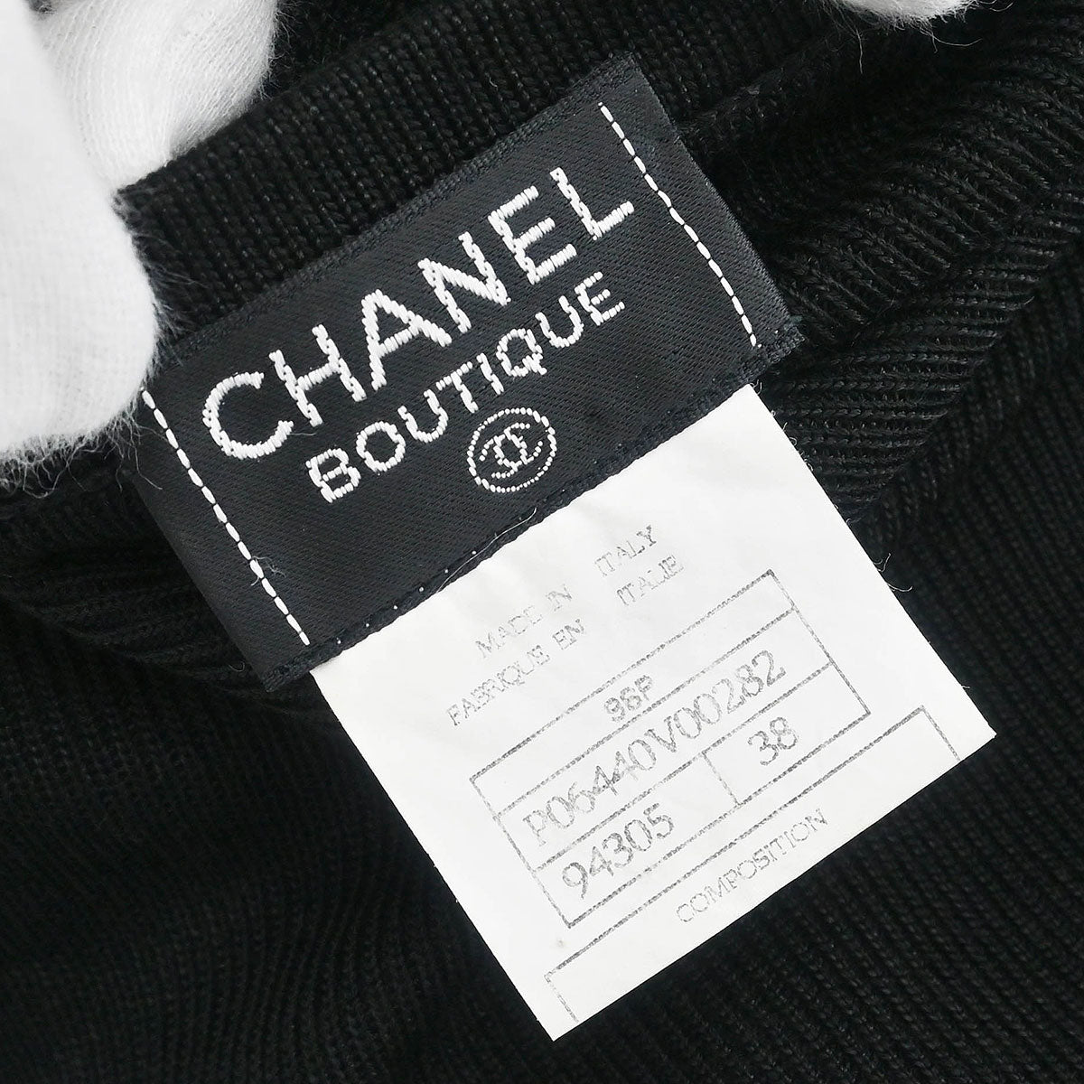 Chanel Short Sleeve Wrap Top Black #38