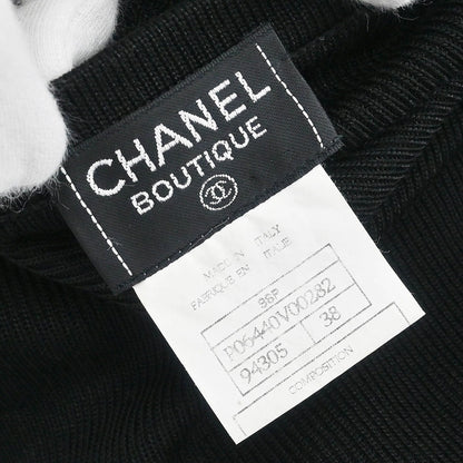 Chanel Short Sleeve Wrap Top Black #38