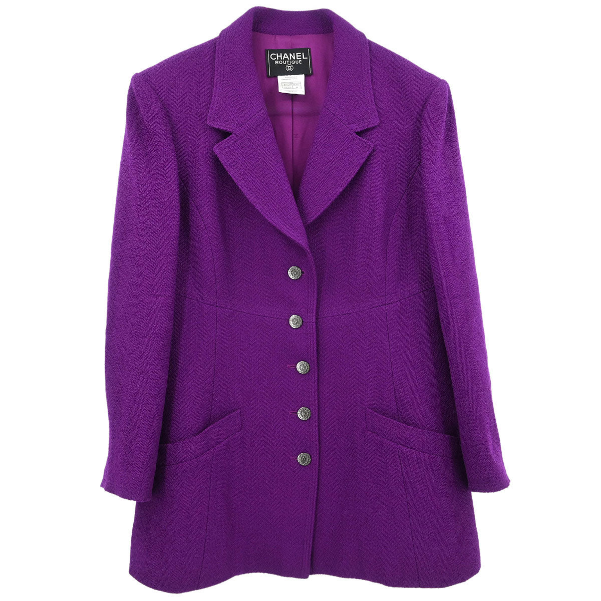 Chanel Single Breasted Jacket Purple #48
