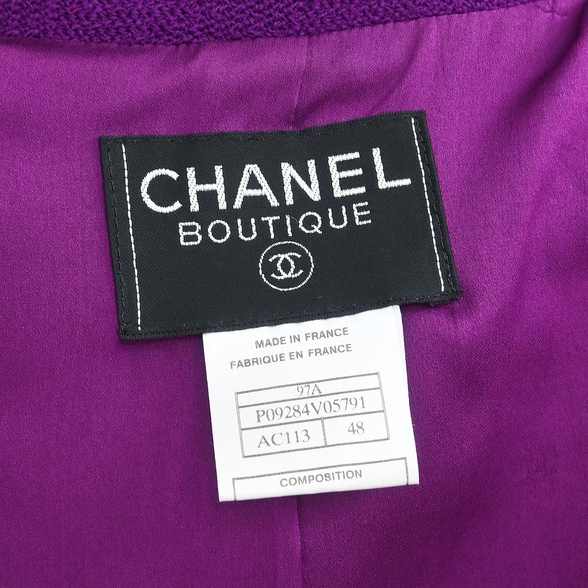 Chanel Single Breasted Jacket Purple #48