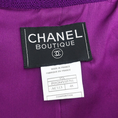 Chanel Single Breasted Jacket Purple #48