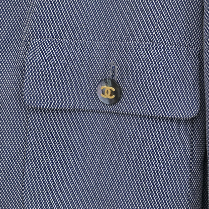 Chanel Single Breasted Jacket Navy #38
