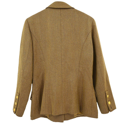 Chanel Single Breasted Jacket Brown #40