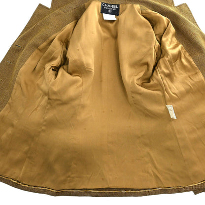 Chanel Single Breasted Jacket Brown #40