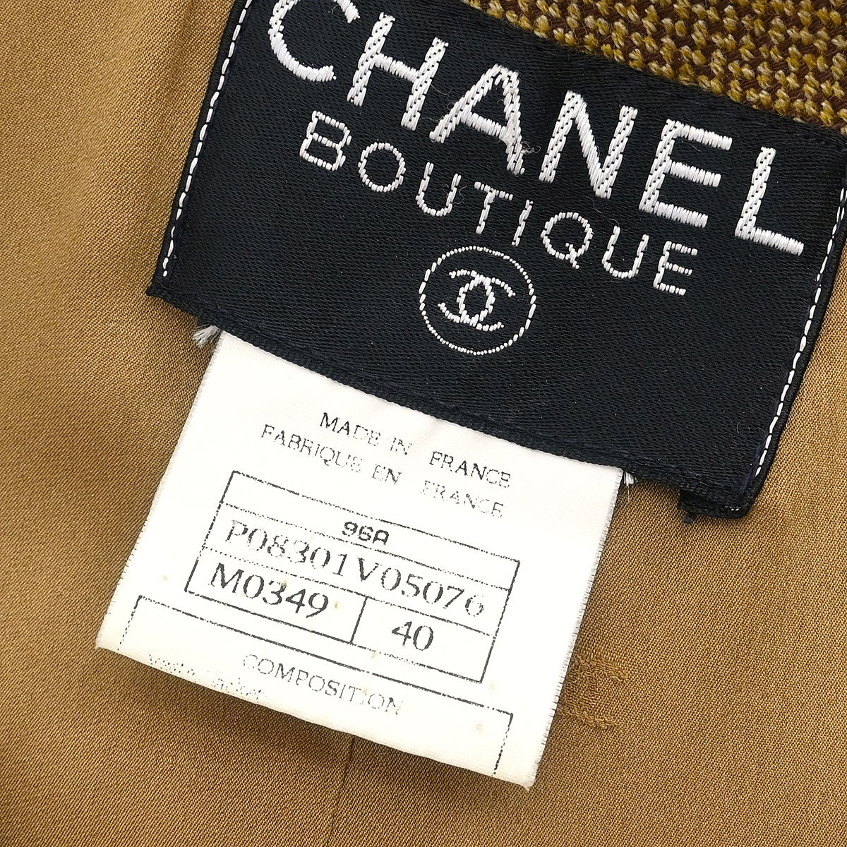 Chanel Single Breasted Jacket Brown #40