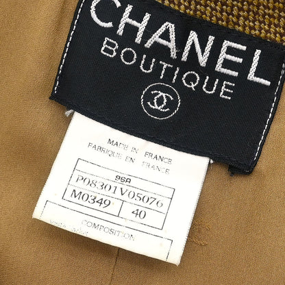 Chanel Single Breasted Jacket Brown #40